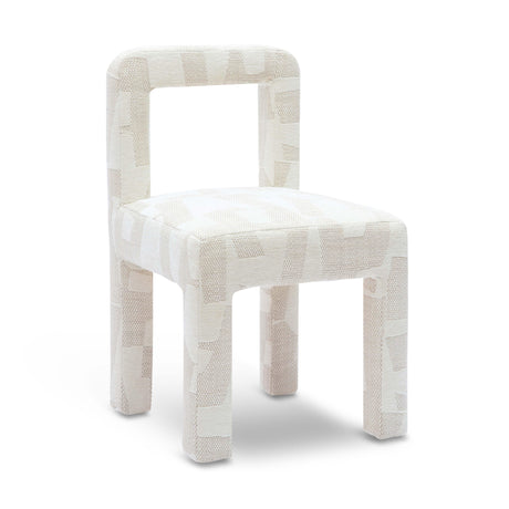 Hazel Cream Patterned Jacquard Dining Chair by TOV Furniture at Eve Furniture