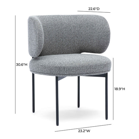 Maureen Speckled Grey Performance Boucle Dining Chair by TOV Furniture at Eve Furniture