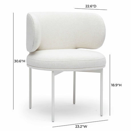 Maureen Cream Performance Upcycled Linen Dining Chair by TOV Furniture at Eve Furniture