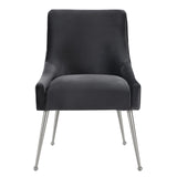 Beatrix Grey Velvet Side Chair - Silver Legs by TOV Furniture at Eve Furniture