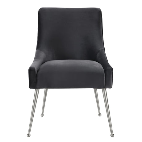 Beatrix Grey Velvet Side Chair - Silver Legs by TOV Furniture at Eve Furniture