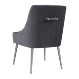 Beatrix Grey Velvet Side Chair - Silver Legs by TOV Furniture at Eve Furniture