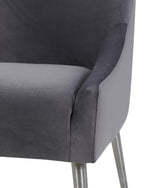Beatrix Grey Velvet Side Chair - Silver Legs by TOV Furniture at Eve Furniture
