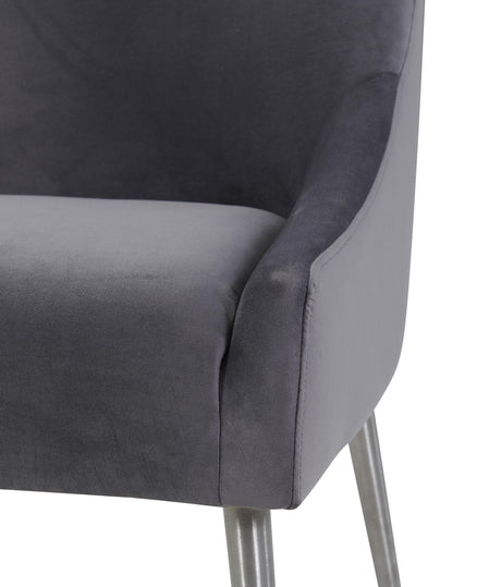 Beatrix Grey Velvet Side Chair - Silver Legs by TOV Furniture at Eve Furniture