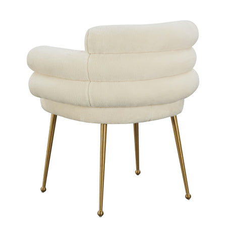 Dente Cream Faux Sheepskin Dining Chair by Inspire Me! Home Decor by TOV Furniture at Eve Furniture