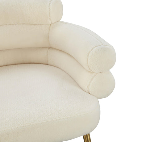 Dente Cream Faux Sheepskin Dining Chair by Inspire Me! Home Decor by TOV Furniture at Eve Furniture