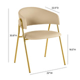 Lara Cream Performance Vegan Leather Dining Chair by Inspire Me! Home Decor - Set of 2 by TOV Furniture at Eve Furniture