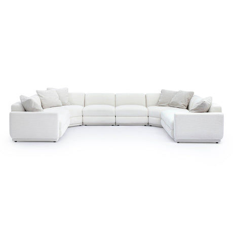 Perry 8-Piece Cream Chenille Modular Large U-Sectional by TOV Furniture at Eve Furniture