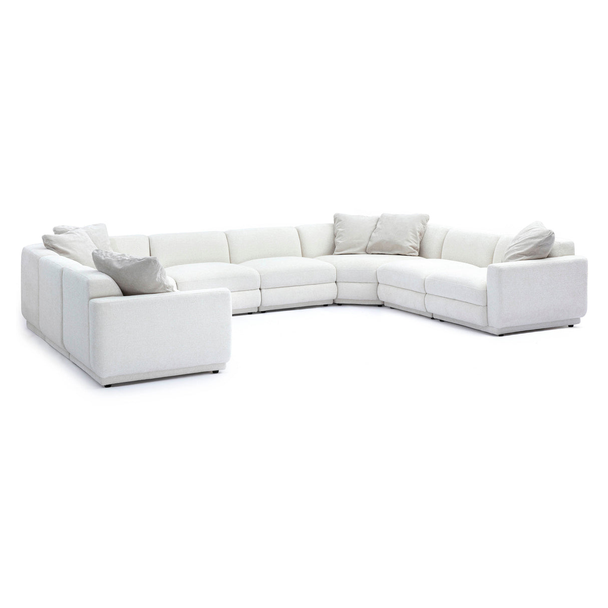 Perry 8-Piece Cream Chenille Modular Large U-Sectional by TOV Furniture at Eve Furniture