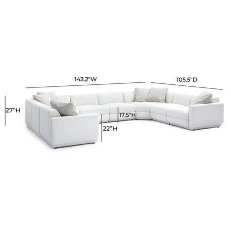 Perry 8-Piece Cream Chenille Modular Large U-Sectional by TOV Furniture at Eve Furniture