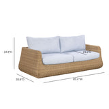 Dana 85" Light Blue Outdoor Sofa