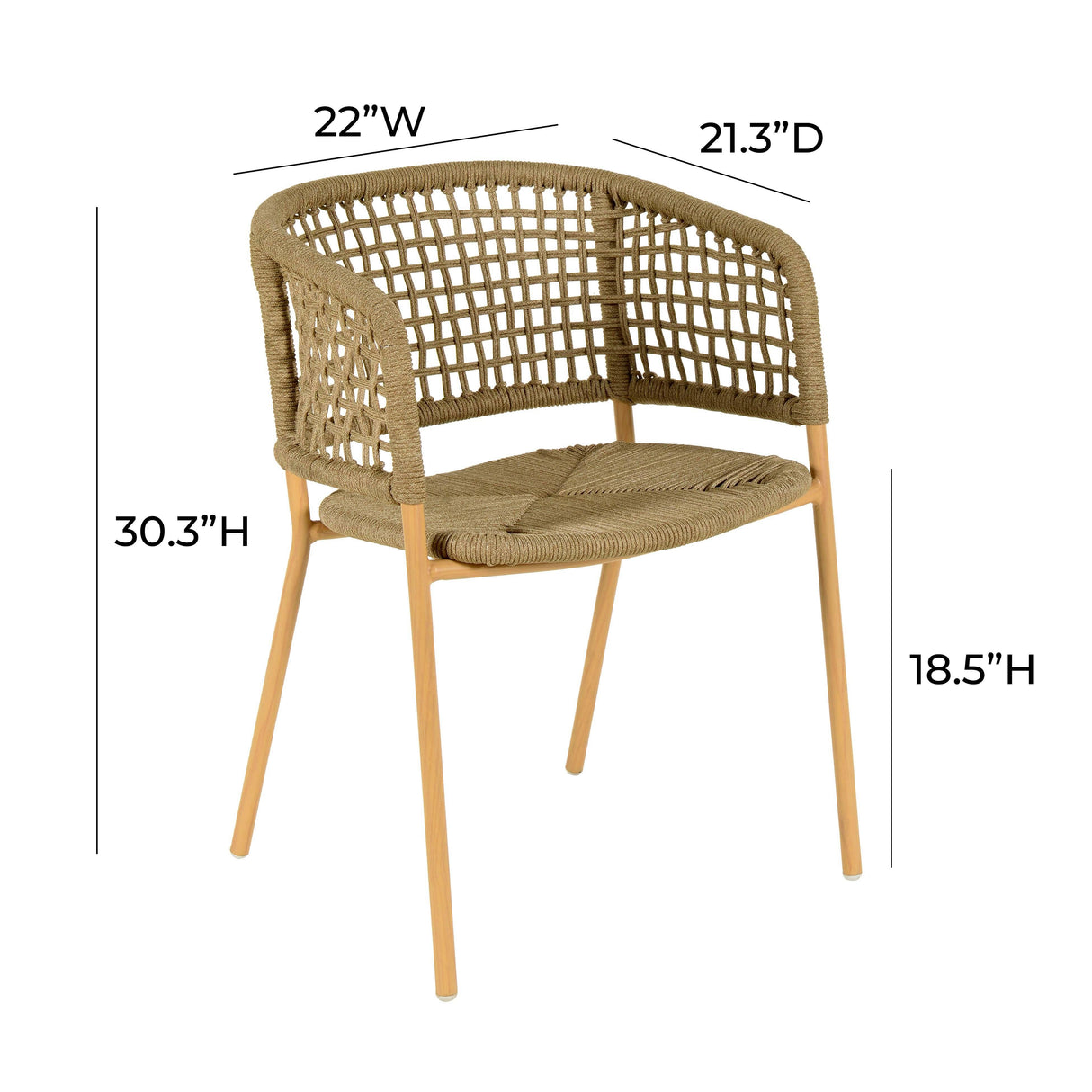 Niel Oak Finish Outdoor Dining Chair by TOV Furniture at Eve Furniture