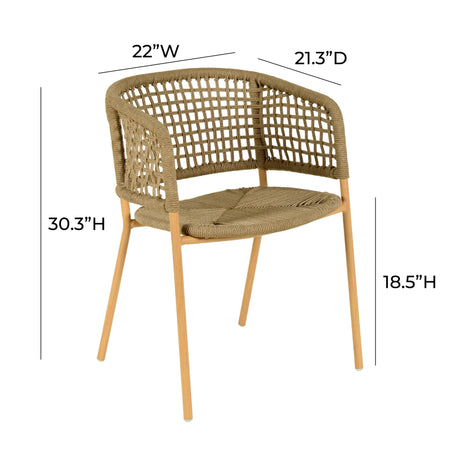 Niel Oak Finish Outdoor Dining Chair by TOV Furniture at Eve Furniture