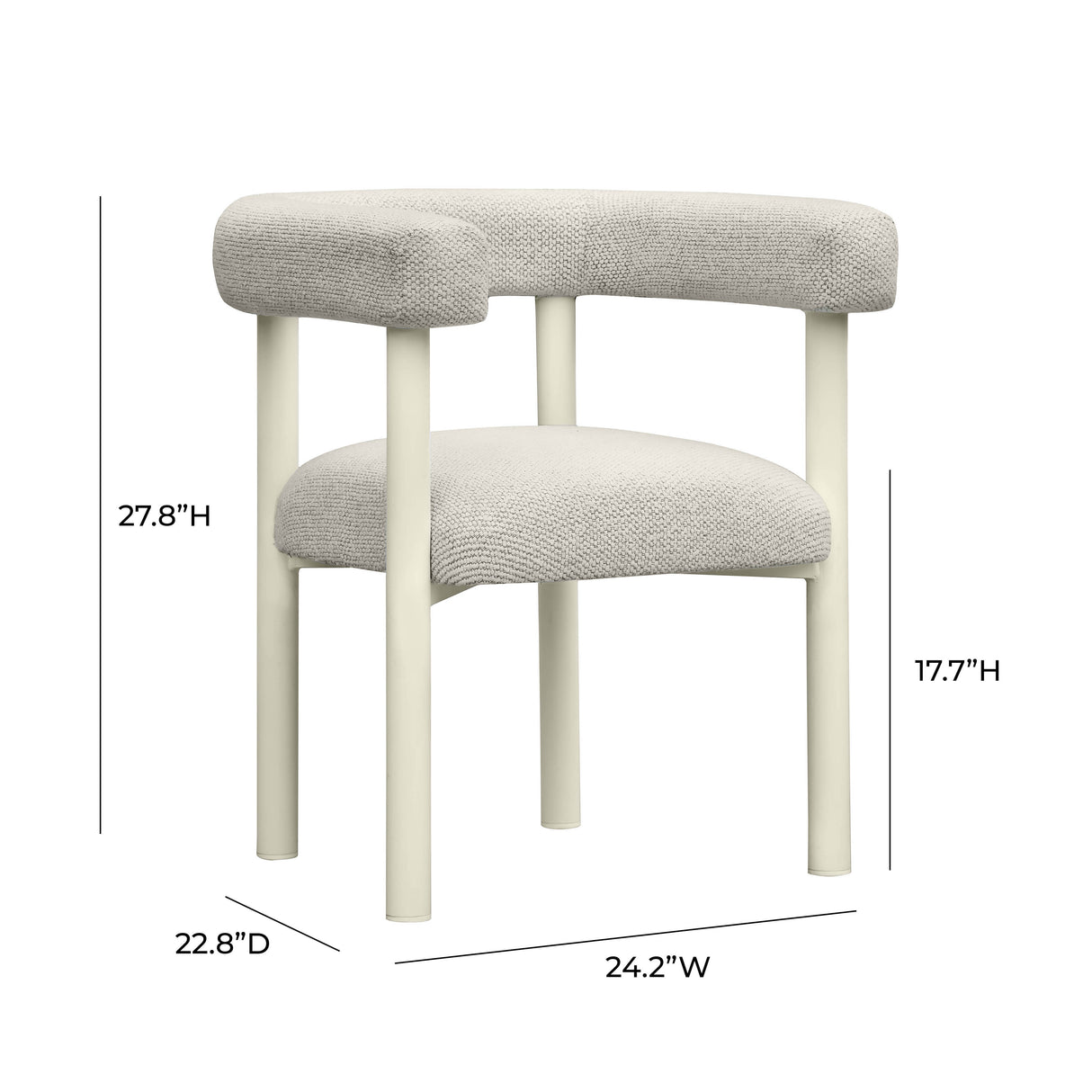 Jackie Cream Outdoor Textured Dining Chair by TOV Furniture at Eve Furniture