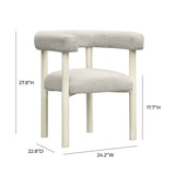 Jackie Cream Outdoor Textured Dining Chair by TOV Furniture at Eve Furniture