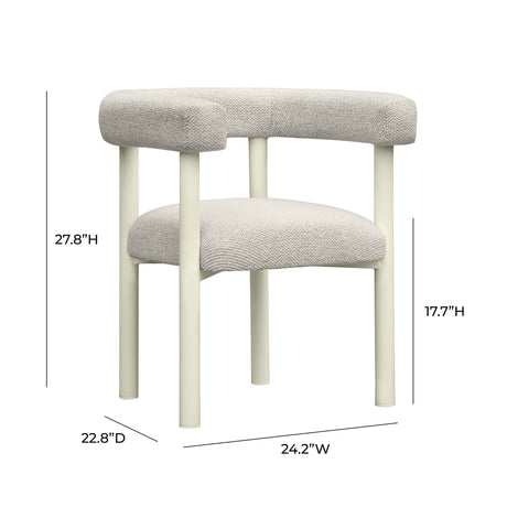 Jackie Cream Outdoor Textured Dining Chair by TOV Furniture at Eve Furniture