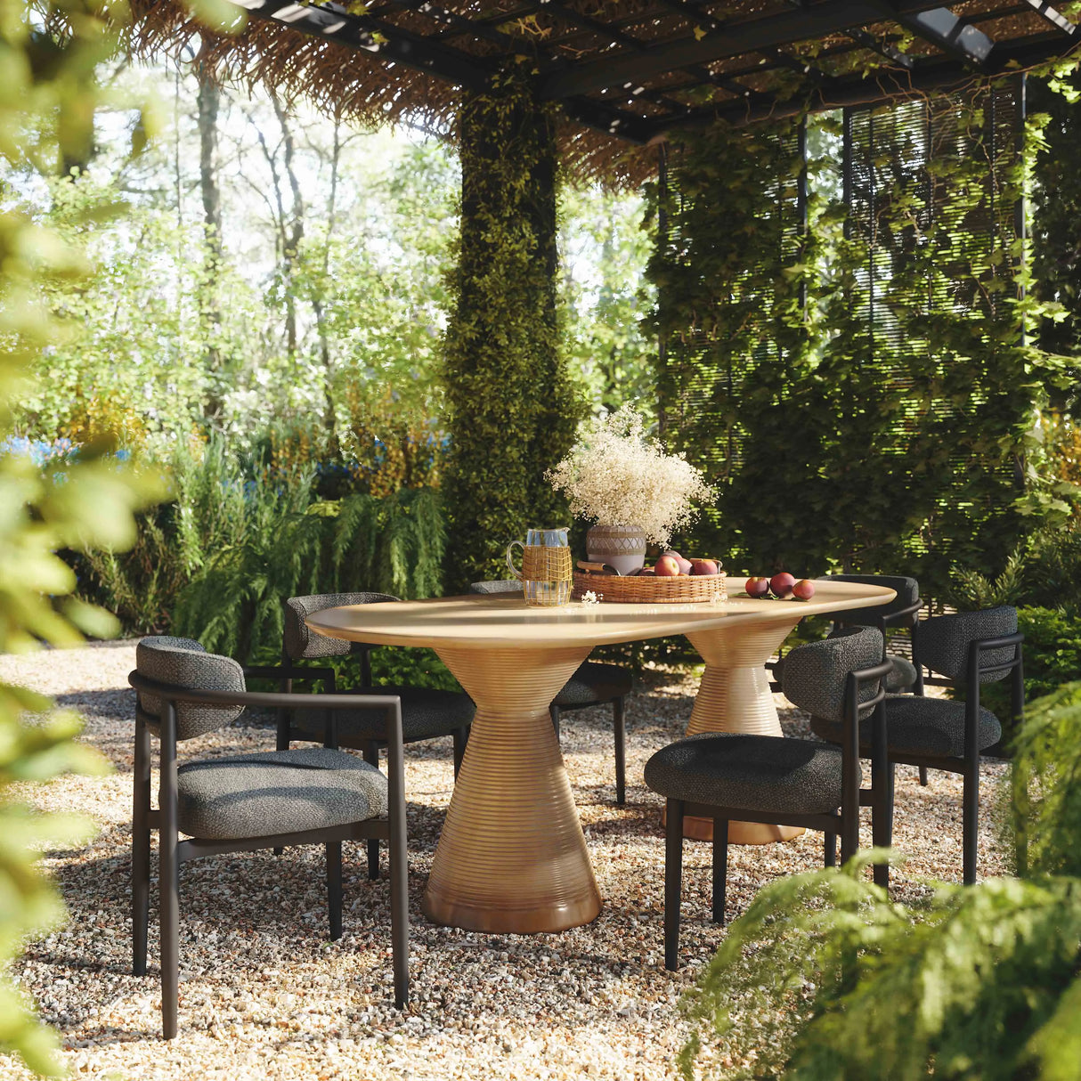 Annika Textured Outdoor Dining Arm Chair by TOV Furniture at Eve Furniture