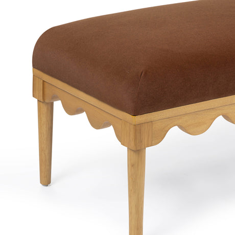 Oodle 56.5" Vegan Mohair Bench by TOV Furniture at Eve Furniture