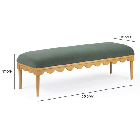 Oodle 56.5" Vegan Mohair Bench by TOV Furniture at Eve Furniture