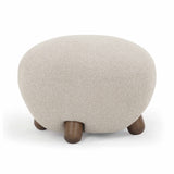 Pucker Warm Grey Boucle Ottoman by TOV Furniture at Eve Furniture