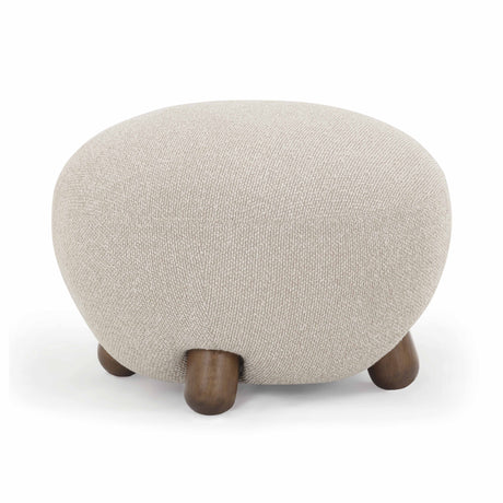 Pucker Warm Grey Boucle Ottoman by TOV Furniture at Eve Furniture