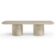Tyche 55" Faux Travertine Indoor/Outdoor Concrete Rectangular Coffee Table by TOV Furniture at Eve Furniture