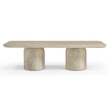 Tyche 55" Faux Travertine Indoor/Outdoor Concrete Rectangular Coffee Table by TOV Furniture at Eve Furniture