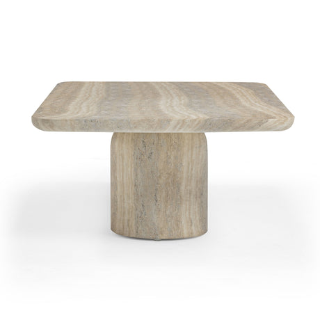 Tyche 55" Faux Travertine Indoor/Outdoor Concrete Rectangular Coffee Table by TOV Furniture at Eve Furniture