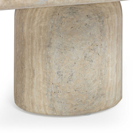 Tyche 55" Faux Travertine Indoor/Outdoor Concrete Rectangular Coffee Table by TOV Furniture at Eve Furniture