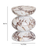 Pia Red Faux Marble Indoor/Outdoor Concrete Side Table by TOV Furniture at Eve Furniture