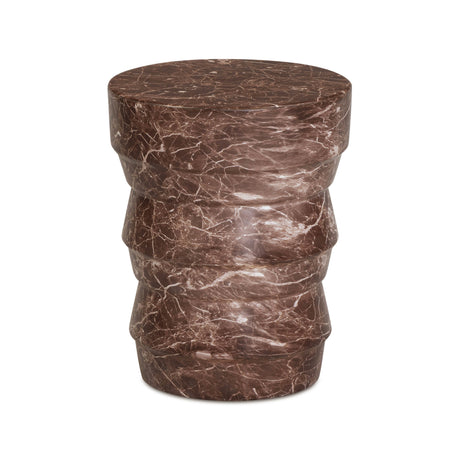 Ayon Faux Red Levanto Marble Indoor/Outdoor Concrete Side Table by TOV Furniture at Eve Furniture