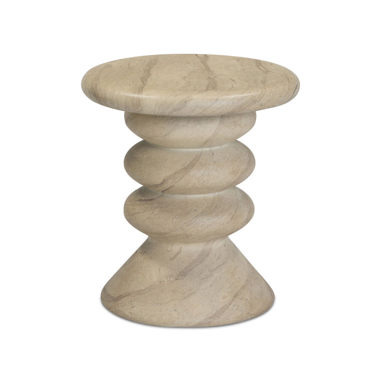 Hyre Faux Travertine Indoor/Outdoor Concrete Side Table by TOV Furniture at Eve Furniture
