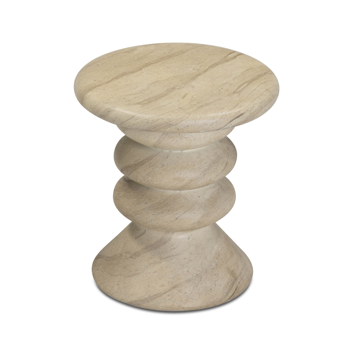 Hyre Faux Travertine Indoor/Outdoor Concrete Side Table by TOV Furniture at Eve Furniture