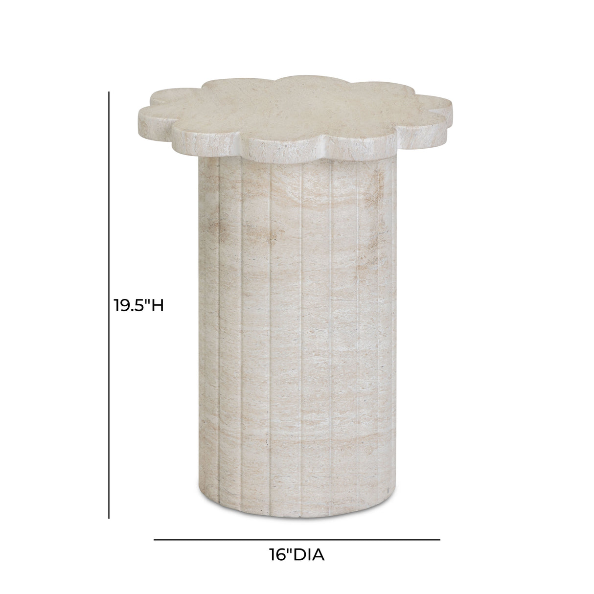 Blossom Faux Travertine Indoor/Outdoor Concrete Side Table by TOV Furniture at Eve Furniture