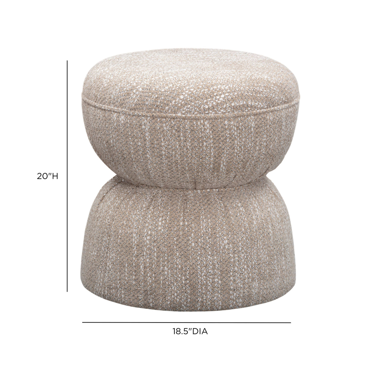 Tomlin Ruched Performance Fabric Game Ottoman by TOV Furniture at Eve Furniture
