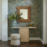 Tomlin Ruched Performance Fabric Game Ottoman by TOV Furniture at Eve Furniture