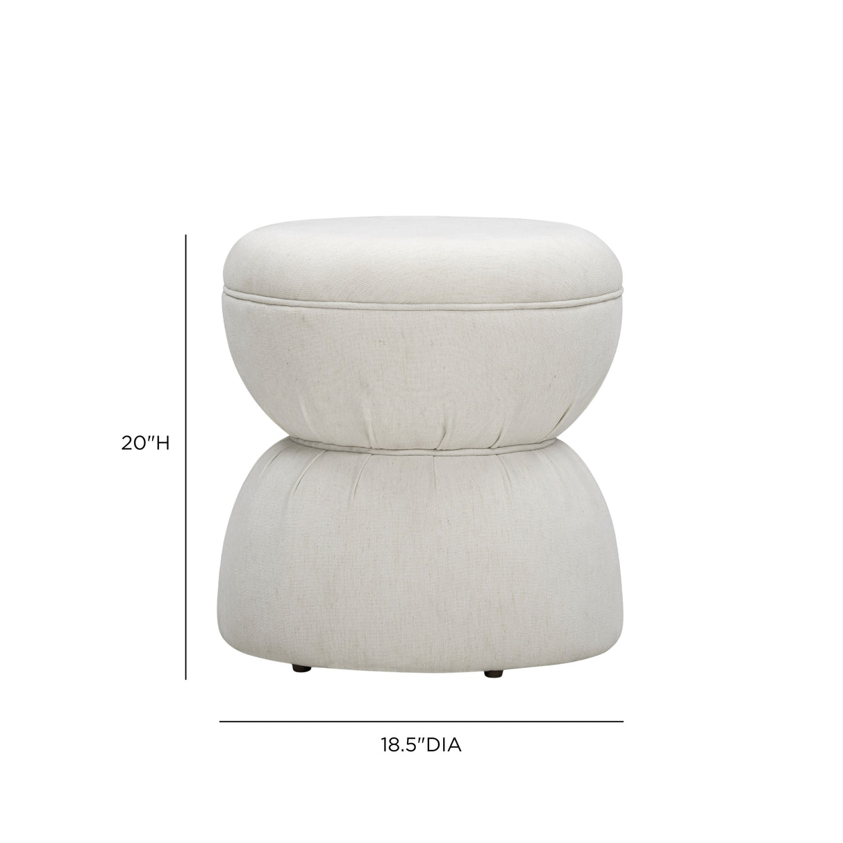 Tomlin Ruched Performance Fabric Game Ottoman by TOV Furniture at Eve Furniture