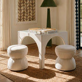Tomlin Ruched Performance Fabric Game Ottoman by TOV Furniture at Eve Furniture
