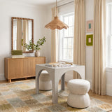 Tomlin Ruched Performance Fabric Game Ottoman by TOV Furniture at Eve Furniture