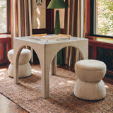 Tomlin Ruched Performance Fabric Game Ottoman by TOV Furniture at Eve Furniture