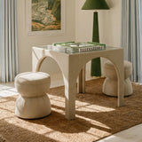 Tomlin Ruched Performance Fabric Game Ottoman by TOV Furniture at Eve Furniture