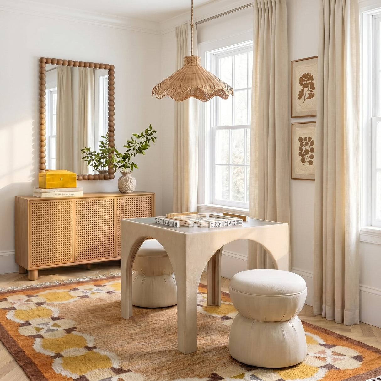 Tomlin Ruched Performance Fabric Game Ottoman by TOV Furniture at Eve Furniture