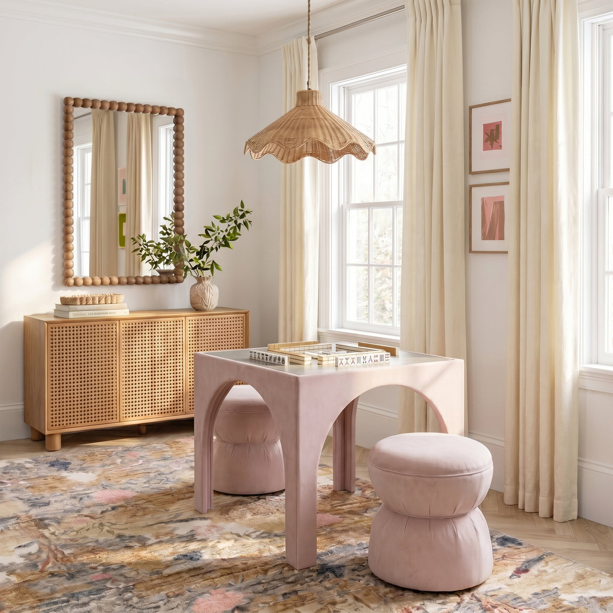 Tomlin Ruched Performance Fabric Game Ottoman by TOV Furniture at Eve Furniture