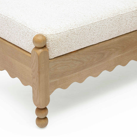 Thelma 56" Cream Performance Basketweave Bench by TOV Furniture at Eve Furniture