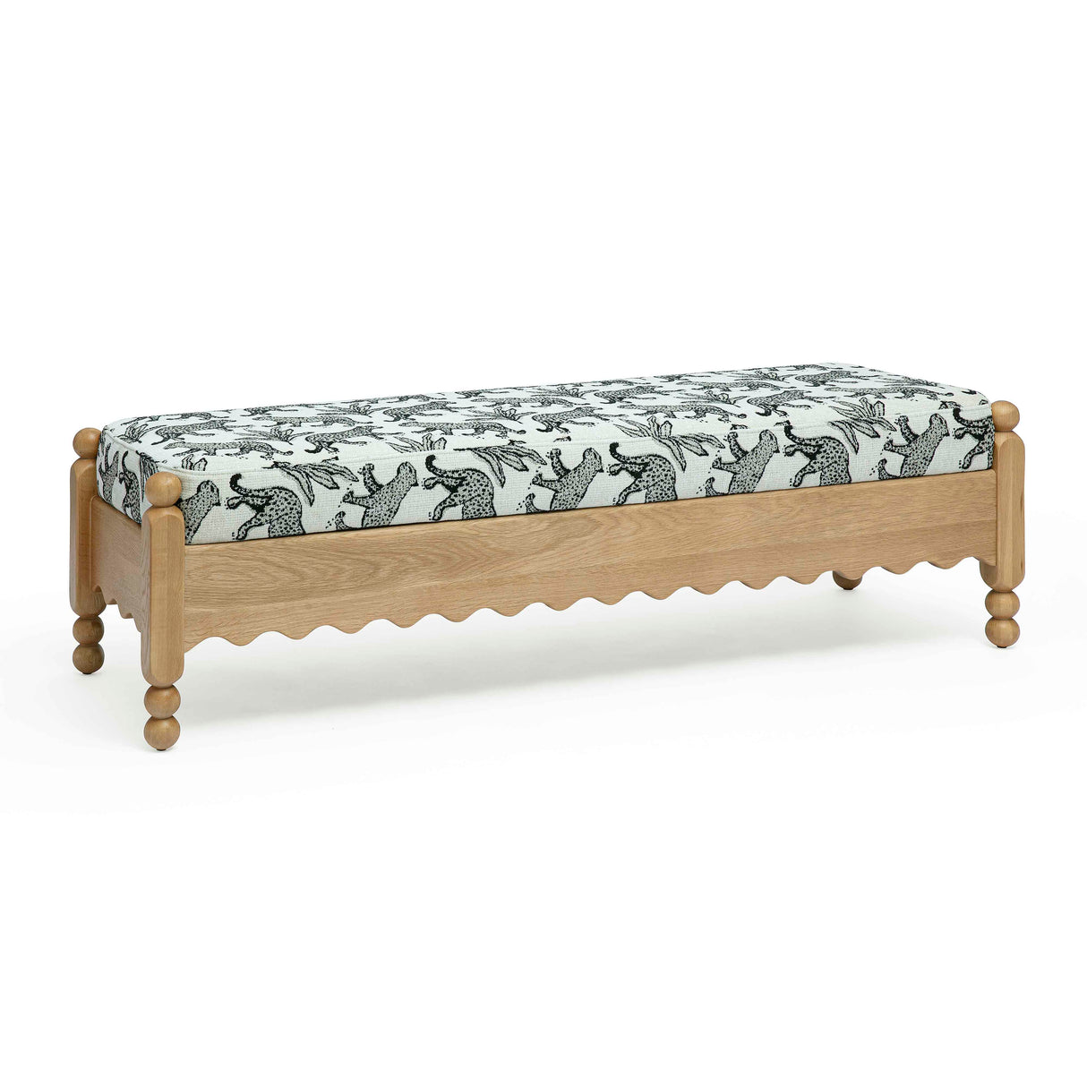 Thelma 56" Leopard Jacquard Bench by TOV Furniture at Eve Furniture