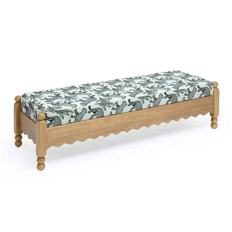 Thelma 56" Leopard Jacquard Bench by TOV Furniture at Eve Furniture