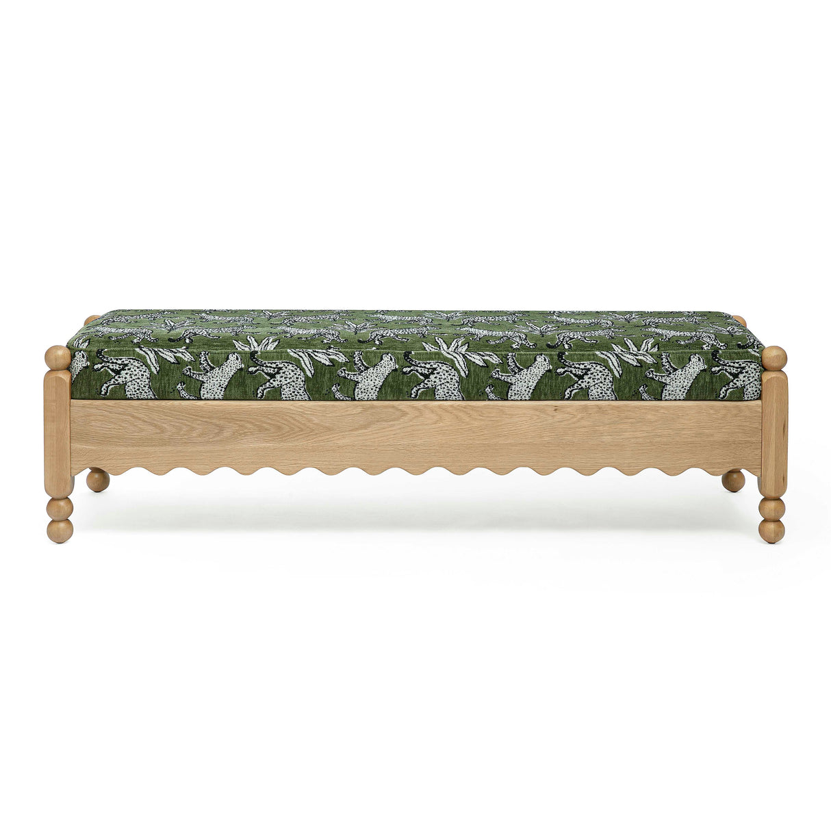 Thelma 56" Leopard Jacquard Bench by TOV Furniture at Eve Furniture