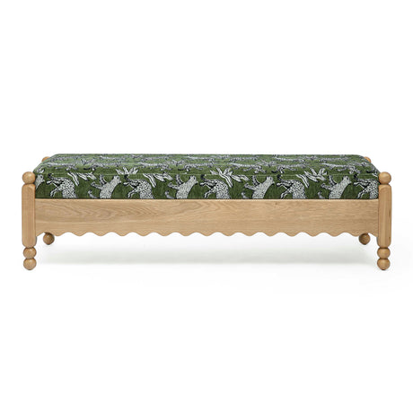 Thelma 56" Leopard Jacquard Bench by TOV Furniture at Eve Furniture