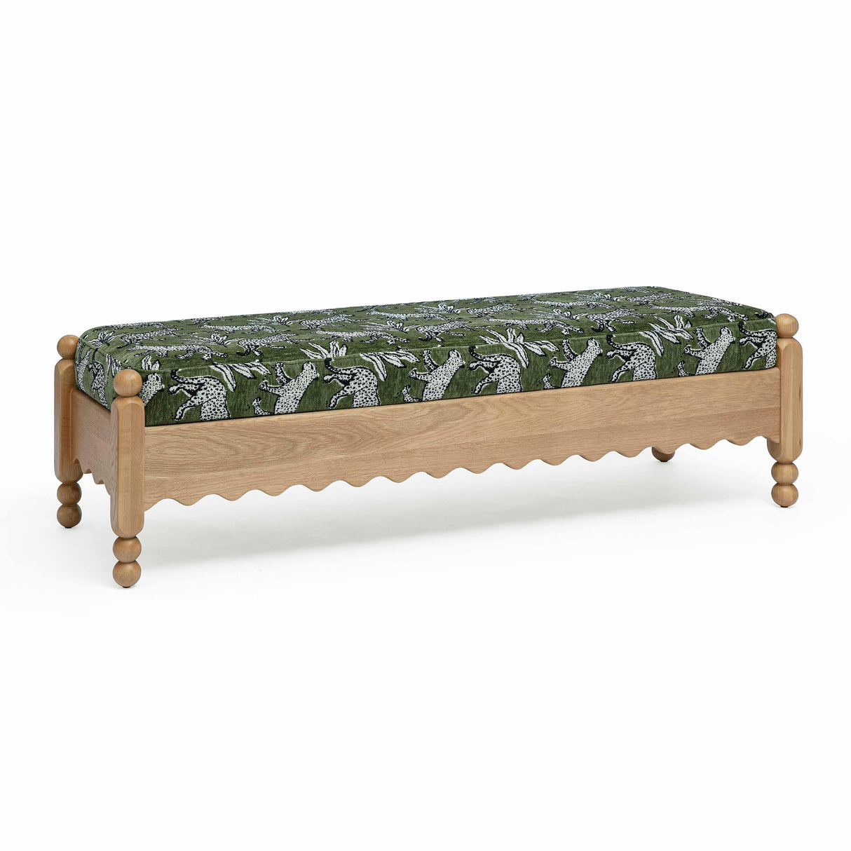 Thelma 56" Leopard Jacquard Bench by TOV Furniture at Eve Furniture