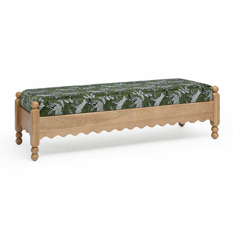 Thelma 56" Leopard Jacquard Bench by TOV Furniture at Eve Furniture